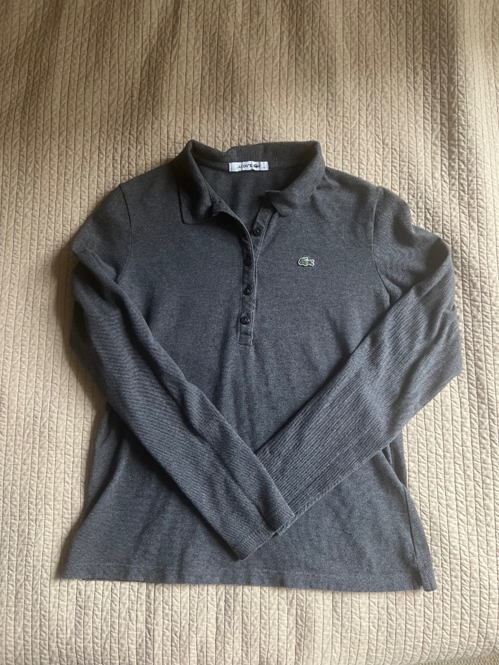 Lacoste Gray Long Sleeve Polo